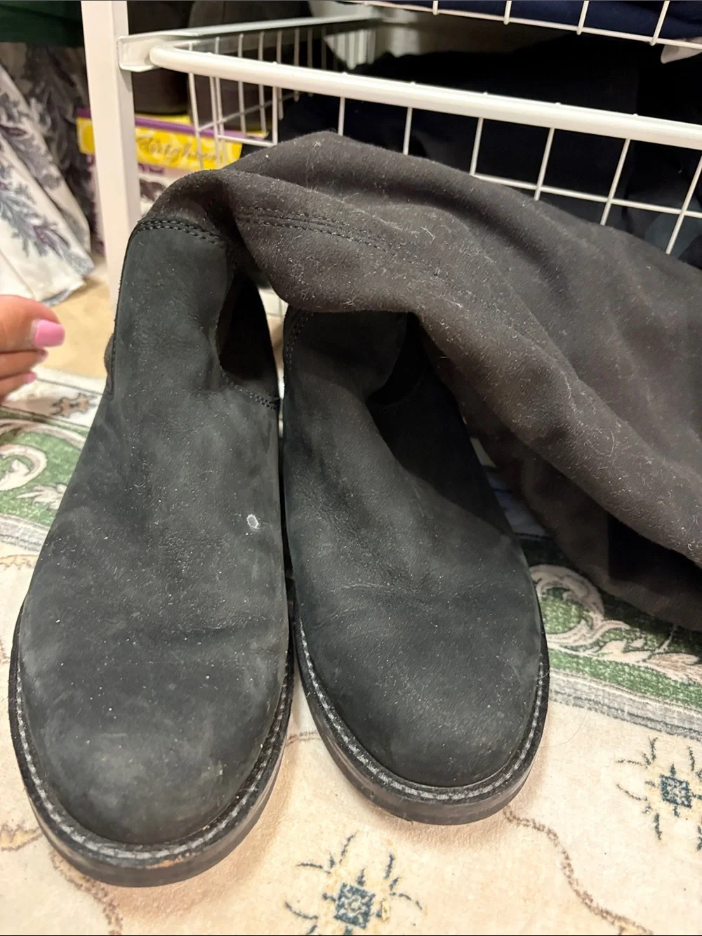Ecco Black Over-the-Knee Suede Boots